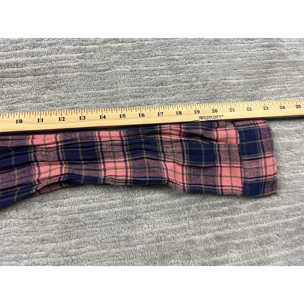 Rue 21 Flannel Top Womens Medium Pink Blue Plaid Longsleeve Western Button Up - Picture 6 of 12
